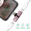 Adaptateur lightning avec sortie casque et charge - Rose