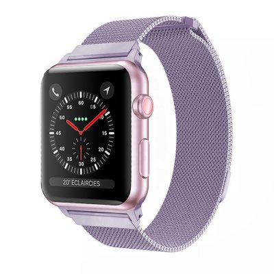 Bracelet 38-40 mm compatible avec Apple Watch métalisé parme   (Vendu sans la montre)