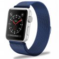 Bracelet 42-44 mm compatible avec Apple Watch métalisé bleu marine (Vendu sans la montre)