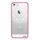 Coque anti-chocs iPhone 5/5s Transparente rose et blanche