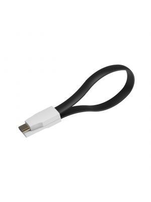 Câble plat magnétique USB/Micro USB  20 Cm Noir et Blanc