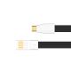 Câble plat magnétique USB/Micro USB  20 Cm Noir et Blanc