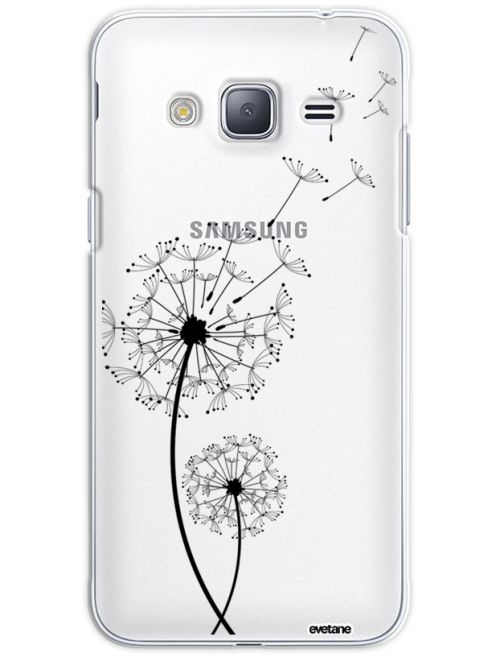 Coque Samsung J3 2016 rigide transparente Pissenlit Ecriture Tendance et Design Evetane