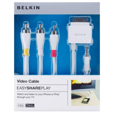 Cable télé iphone Belkin TV et stéréo iphone 3G/3GS & 4/4S
