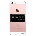 Coque iPhone 5/5S/SE rigide transparente Princesse à temps plein Dessin Evetane