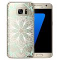 Coque Samsung Galaxy S7 rigide transparente Mandala Turquoise Dessin Evetane