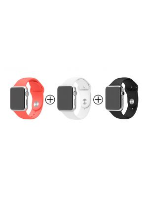 Lot de 3 bracelets en silicone pour Apple Watch 38mm