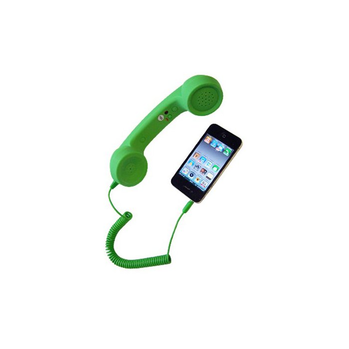 Combiné Téléphonique Rétro – Micro Et Récepteur Avec Prise 3.5 Mm – Câble Enroulé 9 Pieds – Bouton Réponse Tactile – Pour Smartphone