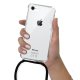 Coque compatible iPhone 7/8 anti-choc silicone transparente avec cordon Noir
