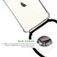 Coque compatible iPhone 11 anti-choc silicone transparente avec cordon noir