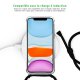 Coque compatible iPhone 11 anti-choc silicone transparente avec cordon noir