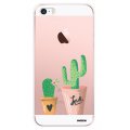 Coque iPhone 5/5S/SE rigide transparente Cactus Love Dessin Evetane
