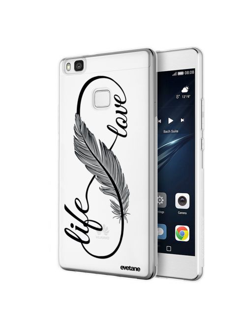 Coque Huawei P9 Lite rigide transparente Love Life Ecriture Tendance et Design Evetane