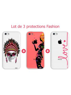 Lot de 3 protections Fashion pour iPhone 5C