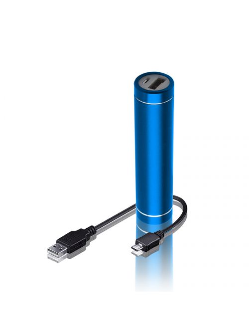 Batterie externe 2300 mAh ultra-compacte CYLINDRE bleue