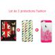 Pack 3 protections Fashions pour iPhone 5/5S/SE : Coque Angleterre + Coque Moustaches + Coque NYC
