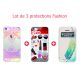 Pack 3 protections Fashions pour iPhone 5/5S/SE : Coque Ornement + Coque RED + Etui à rabat avec Strass