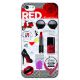 Pack 3 protections Fashions pour iPhone 5/5S/SE : Coque Ornement + Coque RED + Etui à rabat avec Strass