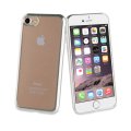 Coque pour iPhone 7/8/ iPhone SE 2020 silicone souple transparente avec bumper silver 