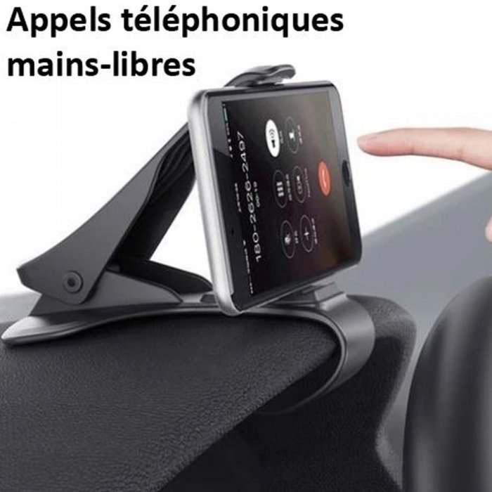 Support Téléphone Voiture pour tableau de bord de voiture avec bras  ajustable - Noir - Coquediscount