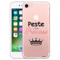 Coque iPhone 7/8/ iPhone SE 2020 rigide transparente Peste mais Princesse Dessin Evetane