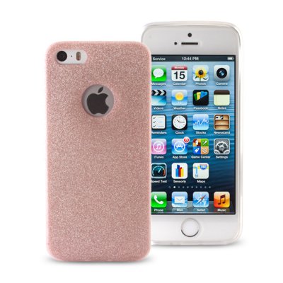 Coque silicone souple Paillettes Rose pour iPhone 5/5S/SE