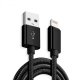 Câble USB Lightning nylon black 2m pour iPhone 5/5C/5S/SE/6/6S/6+/6S+/7/7+ & iPad 4/Mini/Air