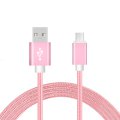 Câble USB Micro USB nylon rose 2m compatible avec Samsung & Wiko