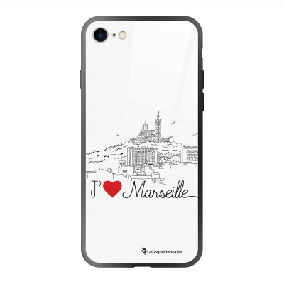 Coque iPhone 7/8/ iPhone SE 2020/ 2022 Coque Soft Touch Glossy J'aime Marseille Design La Coque Francaise