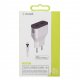 Muvit Tab Pack Chargeur Secteur 2usb 2a+cable Lightning Mfi 1m Blanc
