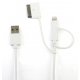 Muvit White Round Cable Microusb 30 Pin Lightning Adaptor 1m 2.4a