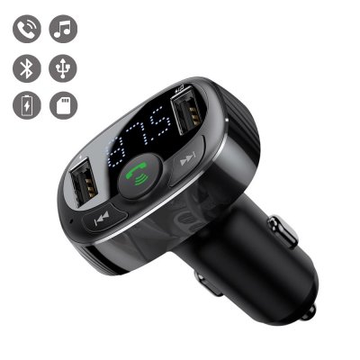 Chargeur Voiture Double USB, Émetteur FM & Lecteur MP3 avec Kit Mains Libres 