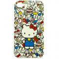 Coque arrière Hello Kitty fond multicolore pour iPhone 4 / 4S