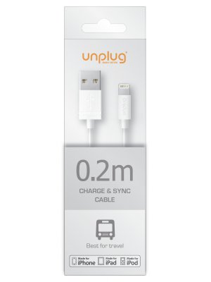 Unplug Cable Lightning Mfi Blanc 0.2m**