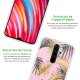 Coque Xiaomi Redmi Note 8 Pro silicone transparente Feuilles de palmier rose ultra resistant Protection housse Motif Ecriture Tendance La Coque Francaise