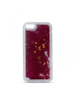 Coque transparente paillettes fushia pour iPhone 5/5S/SE