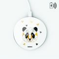 Chargeur Induction contour argent blanc Panda Géométrique Evetane