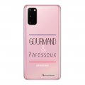 Coque Samsung Galaxy S20 360 intégrale transparente Gourmand et paresseux Tendance La Coque Francaise.
