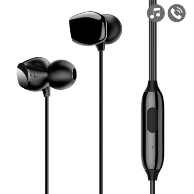 Écouteurs filaires intra-auriculaires avec prise jack de 3,5 mm - noir