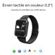 Montre connectée IP68 avec fréquence cardiaque, étanche, multisport Noir Métalisée