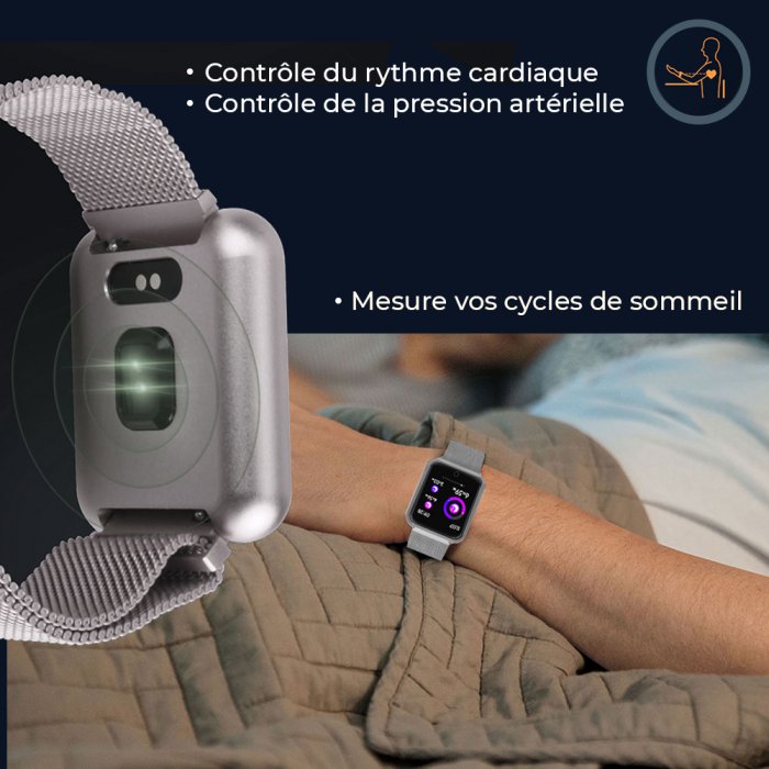 Montre connectée IP68 avec fréquence cardiaque, étanche