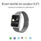 Montre connectée IP68 avec fréquence cardiaque, étanche, multisport Argent Métalisée