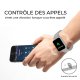 Montre connectée IP68 avec fréquence cardiaque, étanche, multisport Argent Métalisée