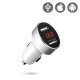 Chargeur Allume-cigare double USB Affichage LED Blanc