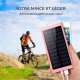 Batterie Portable solaire 8000 mAh étanche charge rapide lumiere LED-rose gold