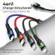 Câble en nylon de charge 2A- 3 m : 4 en 1 lighnting(x2) ,micro USB et Type C