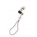 Muvit Metal & Black Micro Usb To Lightning Mfi Adapter With Strap