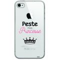 Coque iPhone 4 /4S rigide transparente Peste mais Princesse Dessin Evetane