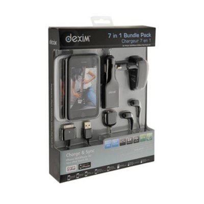 Pack accessoires Dexim 7 en 1 noir pour iPhone 3G / 3GS 4 / 4S