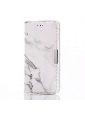 Etui à rabat effet Marbre Blanc avec emplacements CB pour iPhone 6/6S